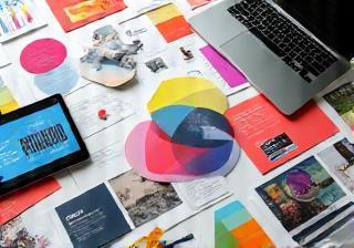 Modern graphic design assets and mood boards